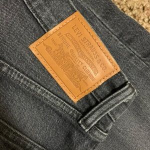 Levi Straight/Wide Leg Ribcage Black Jeans